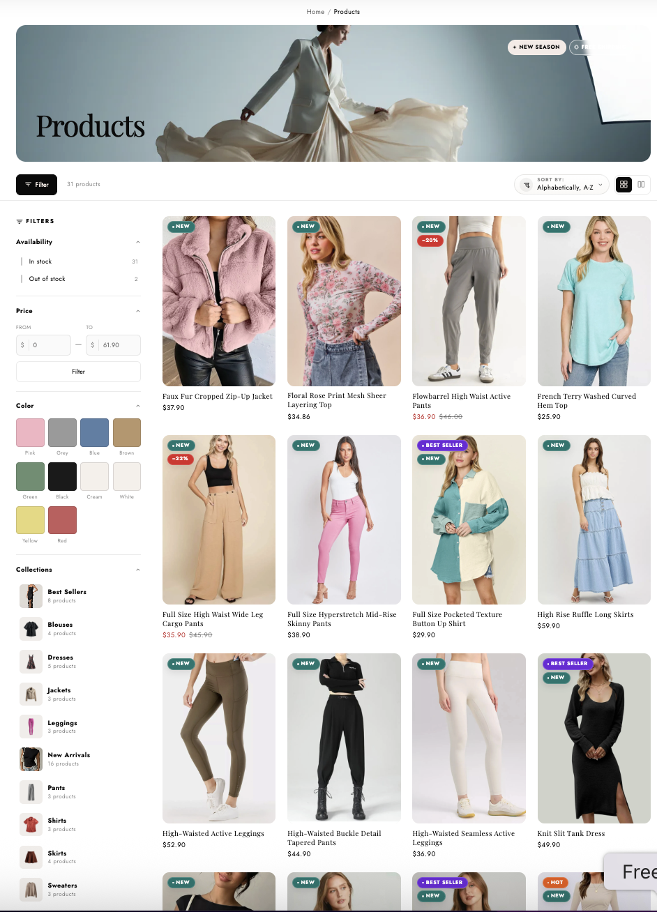 Klyro collection page
