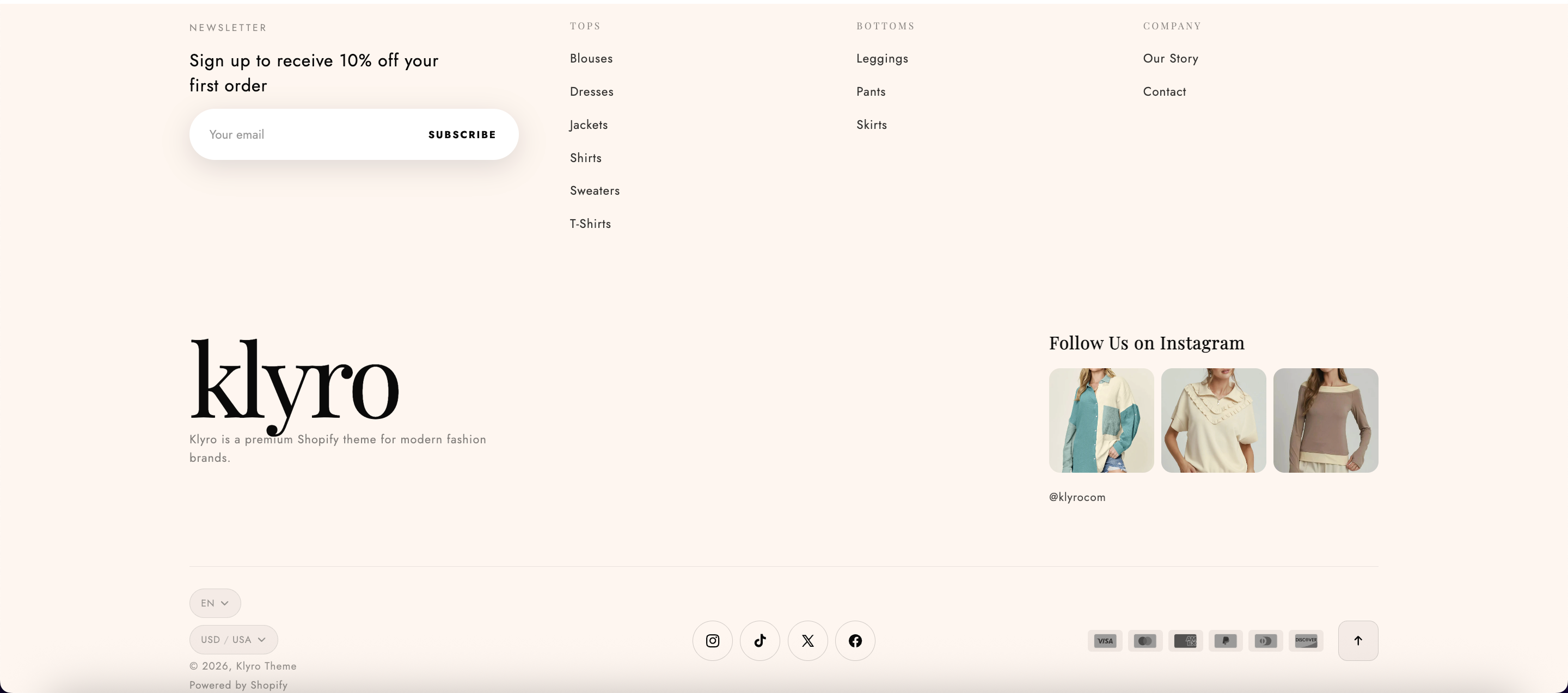 Klyro footer