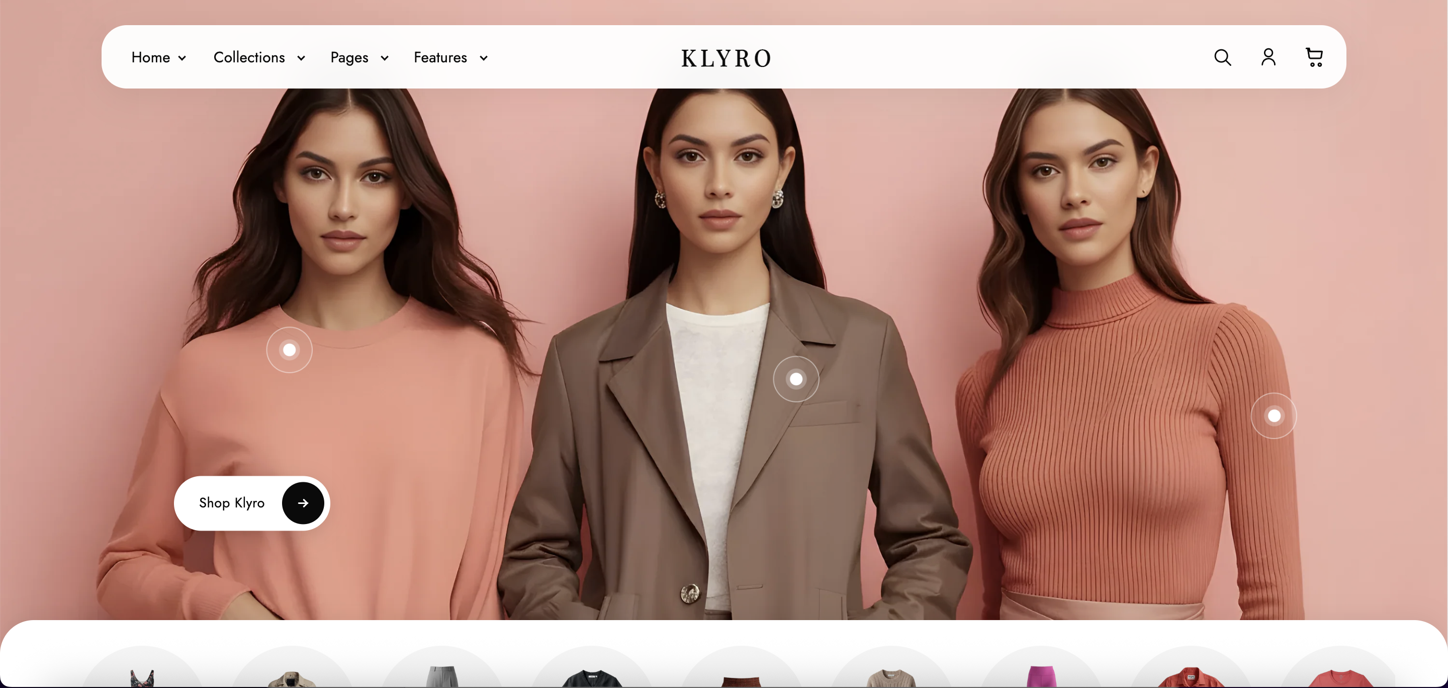 Klyro homepage overview